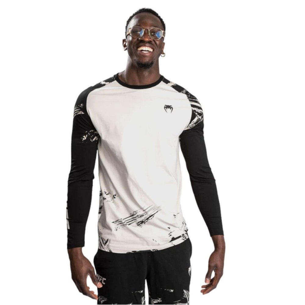 UFC Venum Authentic Fight Week 2.0 Men’s Long Sleeve T-Shirt Sand/Black Medium